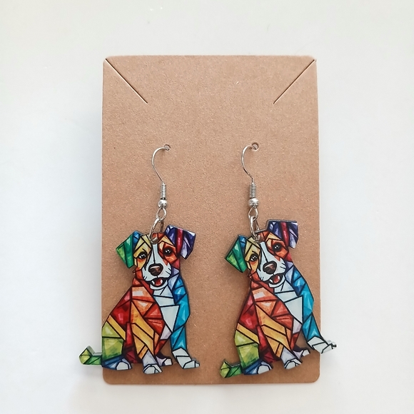 Fashion Jewelry Multicolor Dog Earrings - Picture 2 of 3